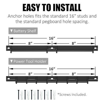 Wall Mounted Drill Rack & Tool Shelf