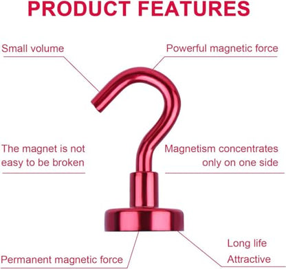 Magnetic Hooks 20pcs 30lbs Cruise Essentials 2026 Magnet Hook Red (20 Count)