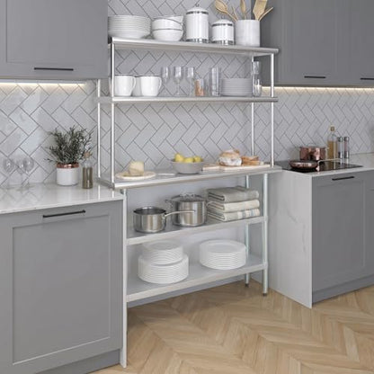 Stainless Steel Work Table with 2 Shelves