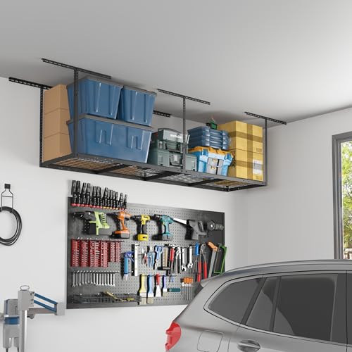 2x8 Overhead Garage Ceiling Storage Rack Organization