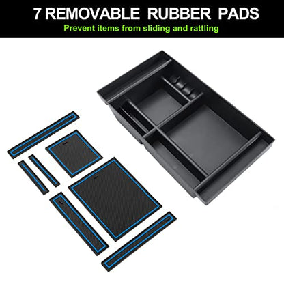 Center Console Organizer for Chevy Silverado & GMC Sierra Blue Trim