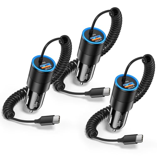 3 Pack USB C Car Charger (3 Count)