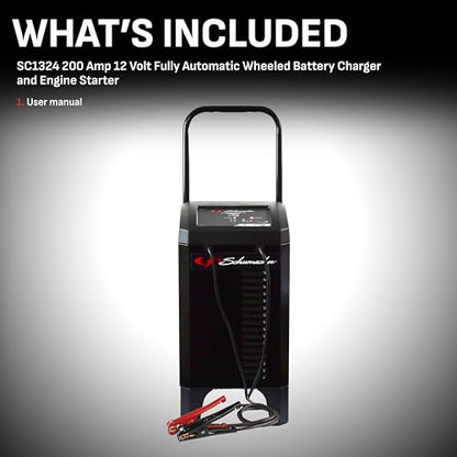Wheeled Automatic 6A Car Battery Charger and 200A Engine Starter