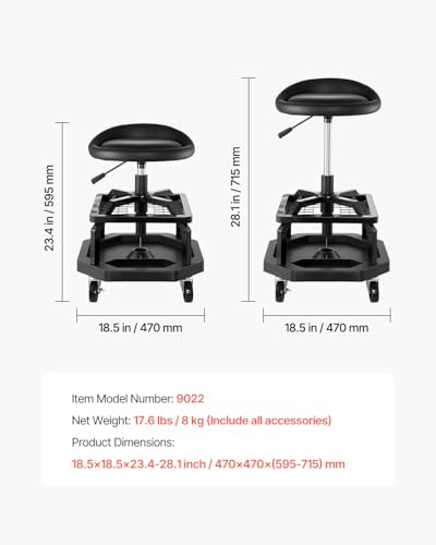 Industrial Black Pneumatic Garage Seat