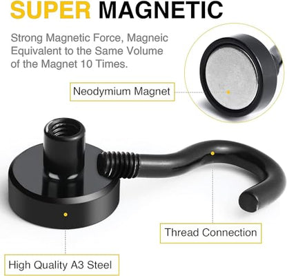 Magnetic Hooks 100pcs 30lbs Cruise Essentials 2026 Magnet Hook Black (100 Count)