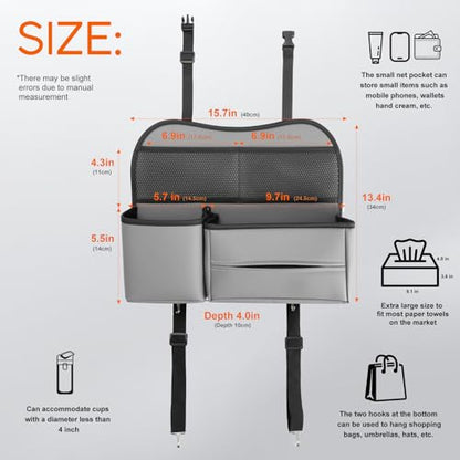 Multifunctional Car Seat Back Organizer with Large Tissue Box Holder