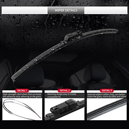 Front and Rear Windshield Wipers for BMW X1 2023