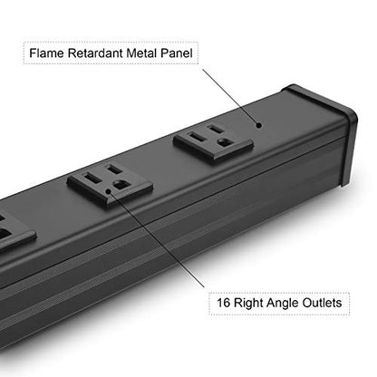 Long Heavy Duty Metal Power Strip (16 outlets)
