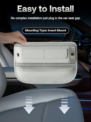 Universal Fit Premium Leather Car Seat Gap Filler Organizer