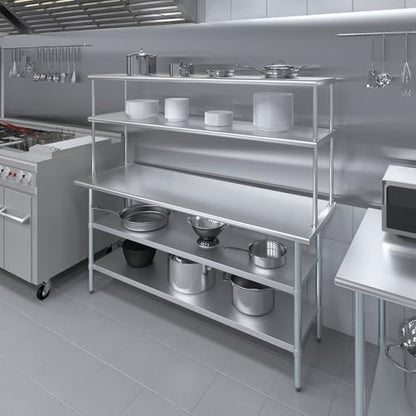 Stainless Steel Work Table with 2 Shelves
