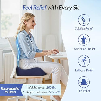 Contoured Ergonomic Seat Cushion for Effective Pain Relief