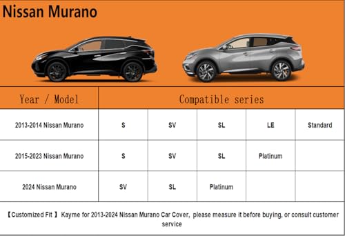 6 Layers SUV Car Cover Custom Fit for Nissan Murano（2008