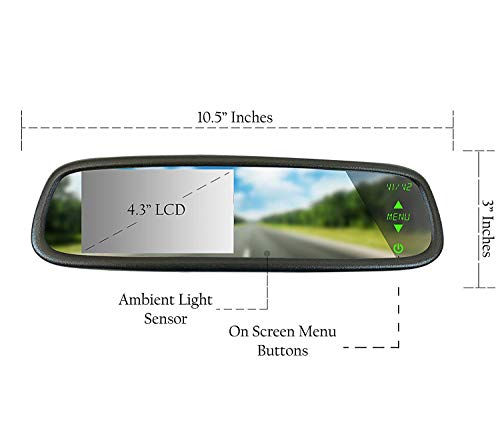 10.5" OEM Rear View Mirror with 4.3" LCD Screen
