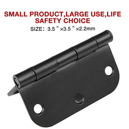 Rounded Door Hinges Matte Black 3.5" 5 (48 Count)