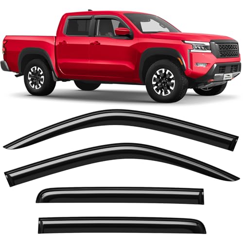 Tape on Extra Durable Rain Guards for Nissan Frontier 2022 (4 Count)