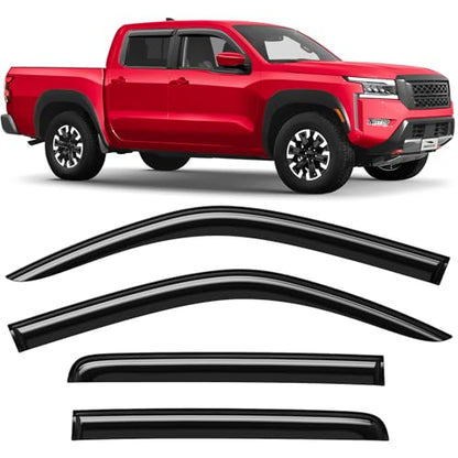 Tape on Extra Durable Rain Guards for Nissan Frontier 2022 (4 Count)