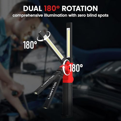 Rechargeable Work Light 2200mAh Magnetic LED Work Light Flashlight Mechanic Light Tool for Men Him