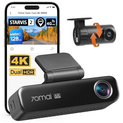 4K Dash Cam Front and Rear for Cars