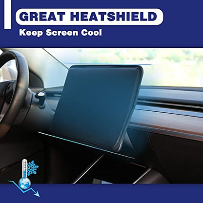 Screen Protector Cover Compatible with Tesla Model 3 Model Y Center Console Display Cover Folding Sun Shade Sleeve Screen Protection from Scratch