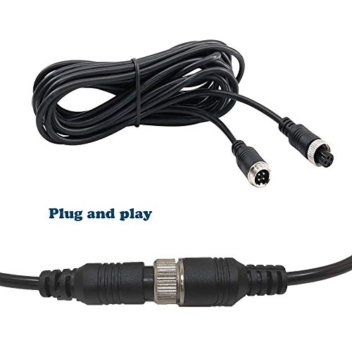 17FT / 5m Backup Camera Cable, 4-pin Aviation Video Extension Cable, Car Video Extension Cable Backup Camera Extension Cable,AV Extension Cable CCTV Rear View Camera,Car Video System