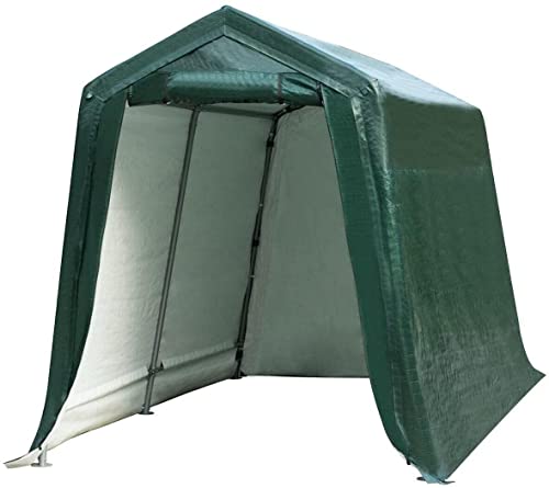7 Ft x 12 Ft Outdoor Carport Patio Storage Shelter Metal Frame and Waterproof Ripstop Cover for Motorcycle and ATV Car
