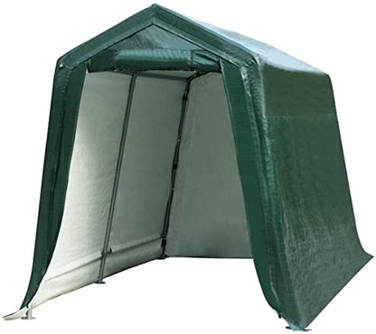 7 Ft x 12 Ft Outdoor Carport Patio Storage Shelter Metal Frame and Waterproof Ripstop Cover for Motorcycle and ATV Car