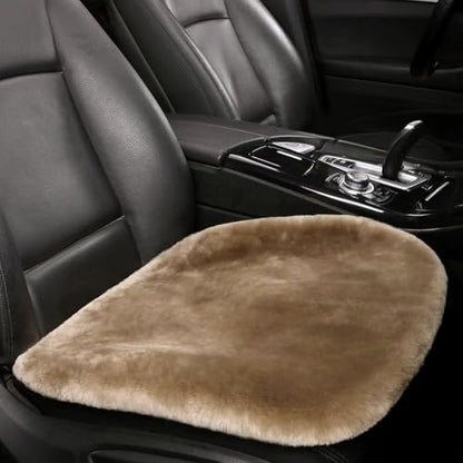 Genuine Sheepskin Car Seat Cushion Seat Covers for Cars Trucks SUV Comfort Seat Protector Pad for Car Driver Seat Car Accessories for Women Office Chair Car Decor
