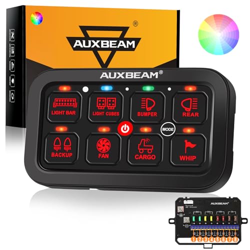 8 Gang Switch Panel RA80 Toggle Momentary Pulsed RGB Dimmabl