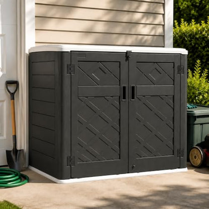 Outdoor Storage Cabinet 38 Cu.Ft Horizontal Resin Storage Shed