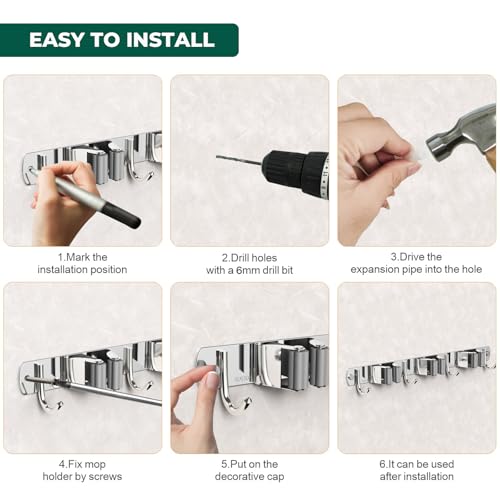 Mop and Broom Holder Wall Mount