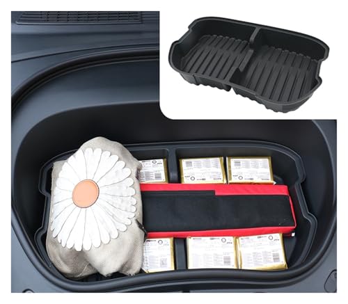 Car Front Trunk Storage Box Frunk Organizer Cargo Protective Tray Compatible For Tesla Model 3 2024 Storage Container