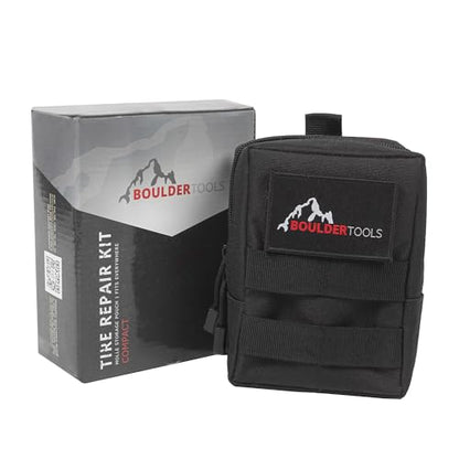 Compact Tire Repair Kit with Molle Storage Pouch. Heavy Duty Universal Tire Plug Kit