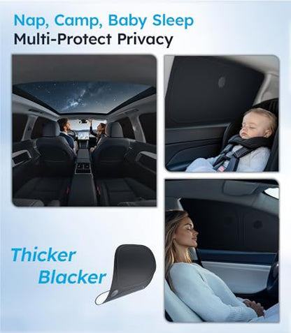 2026 Window Sunshade No Windshield for Tesla Model 3 Highland 2024 (6 Count)