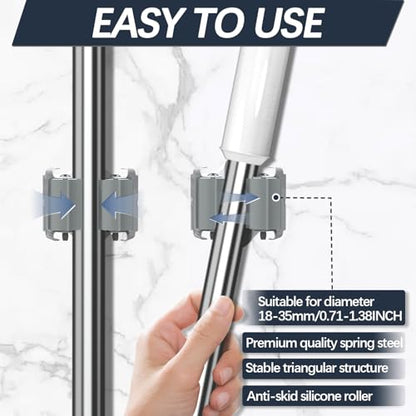 12 Pack Mop and Broom Holder Big Size Hanging 1 KG Extra (12 Count)