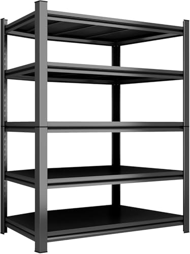 2pack Garage Shelving Heavy Duty Metal Garage Storage Shelves Organizer for Heavy Tools and Equipment (5 Count)