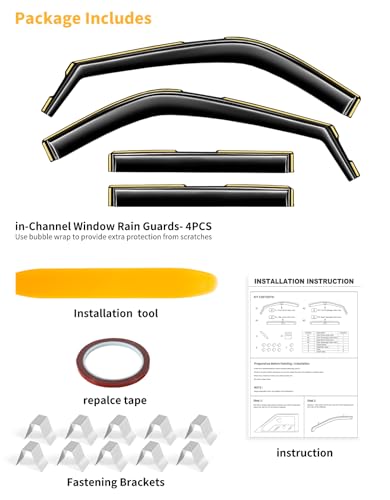 in Channel Window Visors Rain Guards for Ford Explorer 2020 (4 Count)