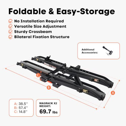 Ebike Racks for 2 Bikes Tow Hitch