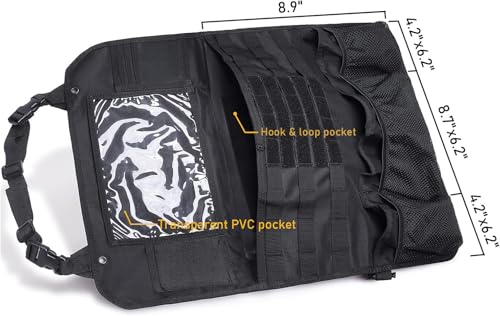 Tactical Car Seat Back Organizer Set Upgraded Tactical Molle Seatback Cover Protector Universal Fit Vehicles Truck MPV Pickup