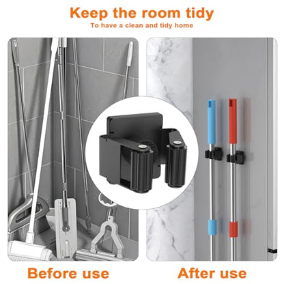 Strong Magnetic Mop Broom Holder (4 Count)
