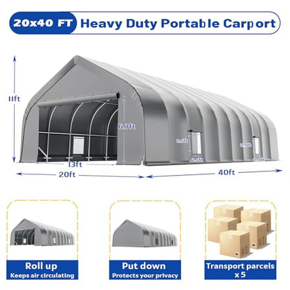 20x40 FT Reinforced Heavy Duty Carport
