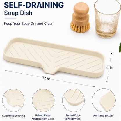 Silicone Soap Dish with Drain Spout