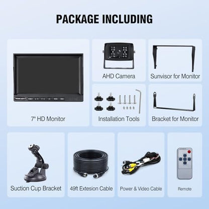 7 inch AHD1080P Wired RV Backup Camera System