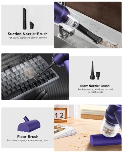 Mini Vacuum Cleaner Cordless with LED Light
