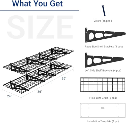 4 Pack 2x3ft Garage Shelving (4 Count)