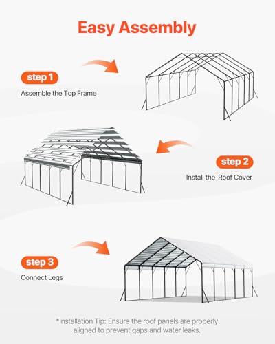 20x24 ft Heavy Duty Metal Carport