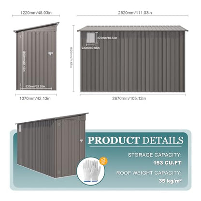 4 * 9.2 FT Outdoor Storage Shed