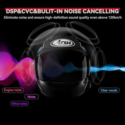 X1 Motorcycle Helmet Bluetooth Headphones V5.3 with Voice Assitant