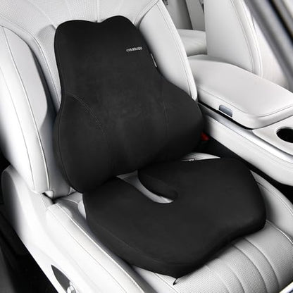 Memory Foam Car Seat Cushion and Lumbar Support Pillow for Car