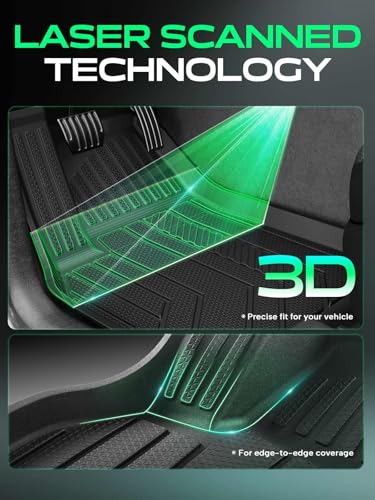 Automotive Floor Mats for Tesla Model Y 2020 (3 Count)