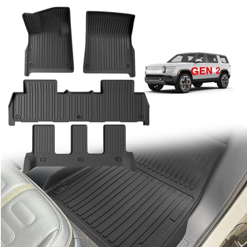 All Weather Floor Mats Compatible with Rivian R1S 2025 2026 Anti